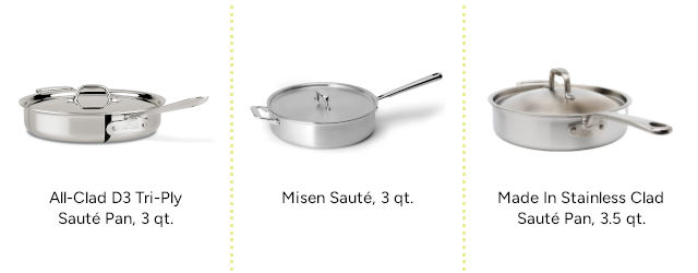 Stainless-steel saute pan