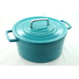 Teal Blue Enameled Cast Iron